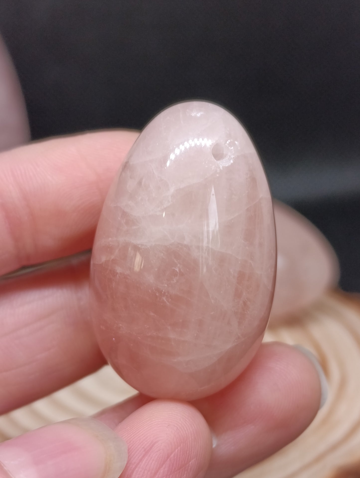 Oeuf percé Quartz rose