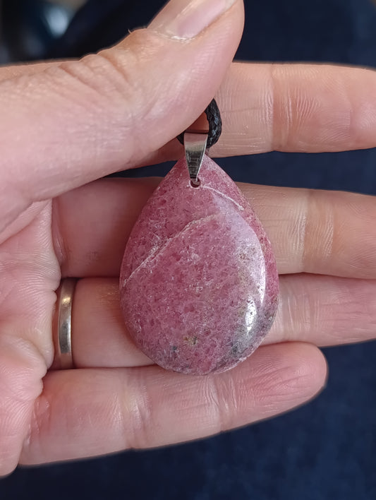 Pendentif goutte Rhodonite