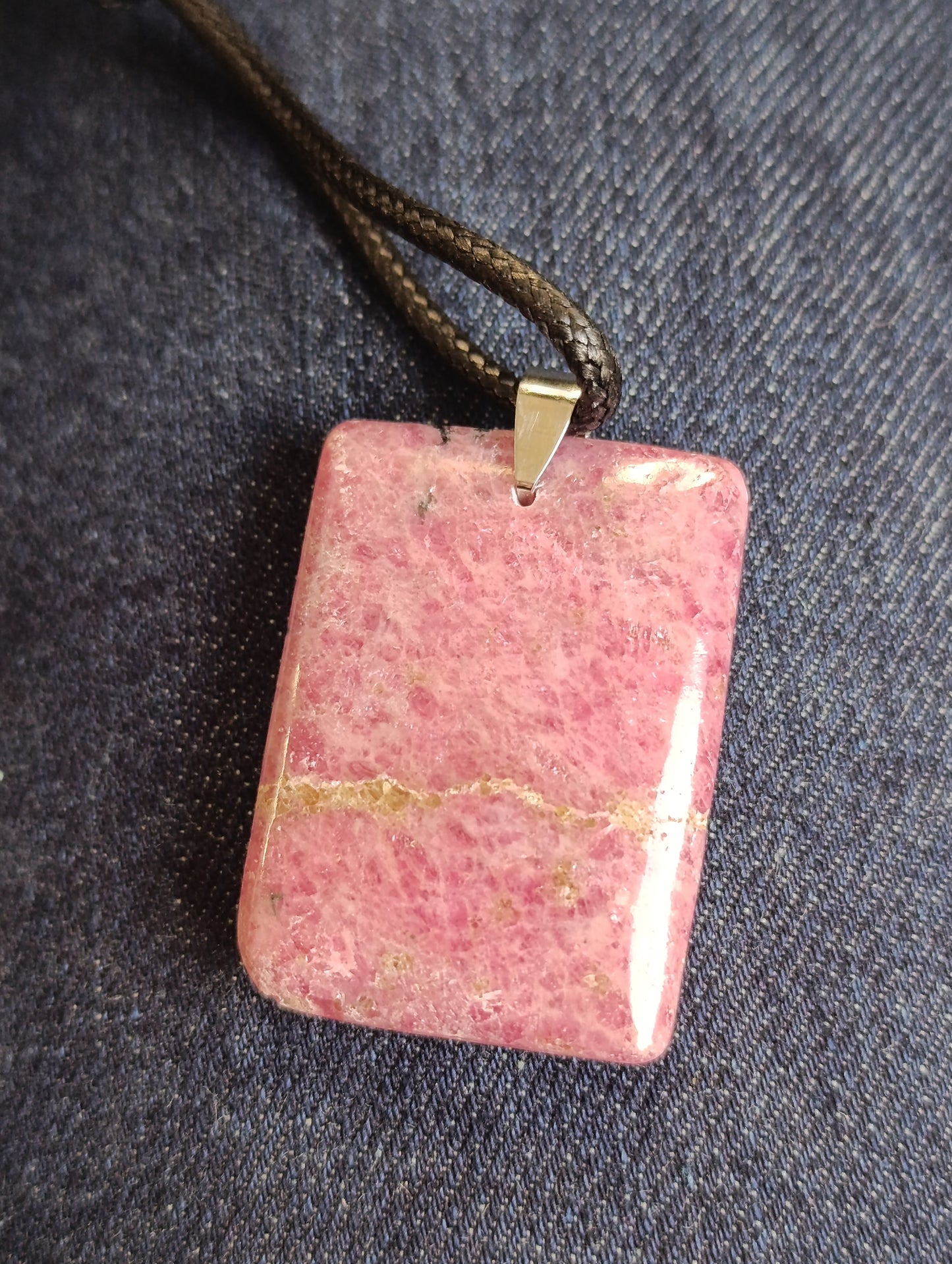Pendentif rectangulaire Rhodonite