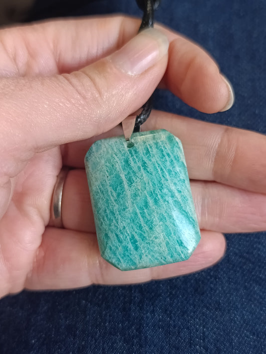 Pendentif rectangulaire Amazonite