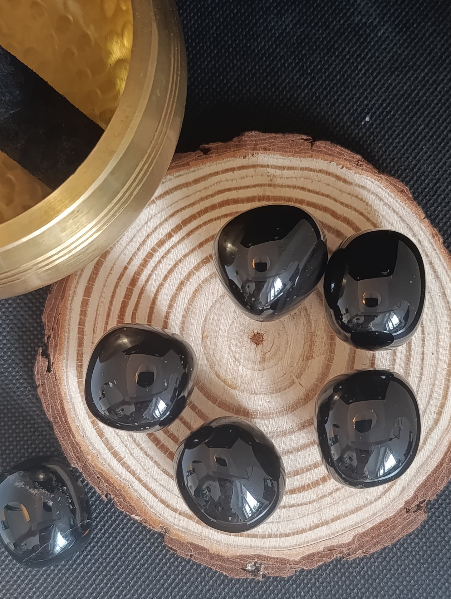 Pierre roulée Obsidienne fumée ronde