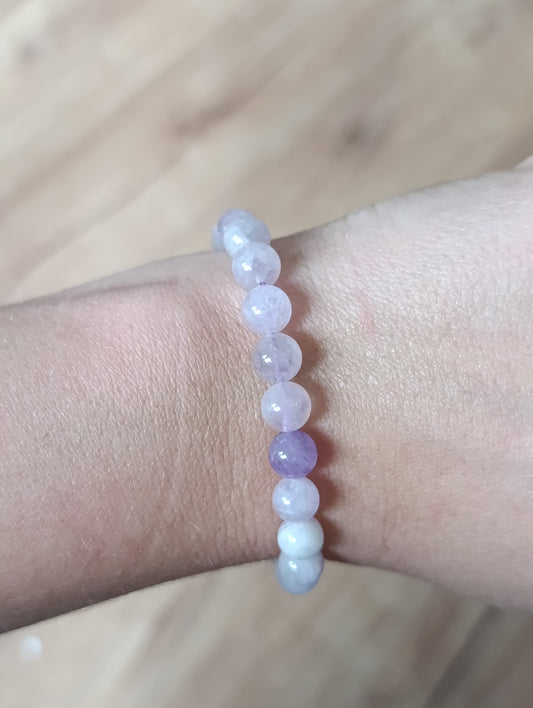 Bracelet boule Améthyste lavande 8mm