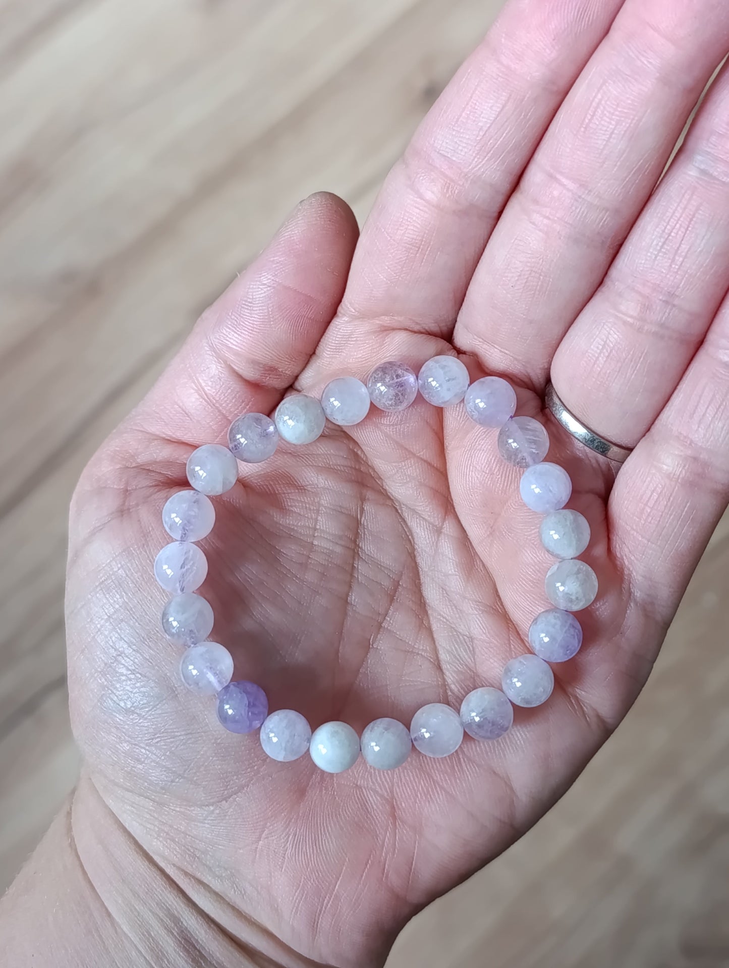 Bracelet boule Améthyste lavande 8mm