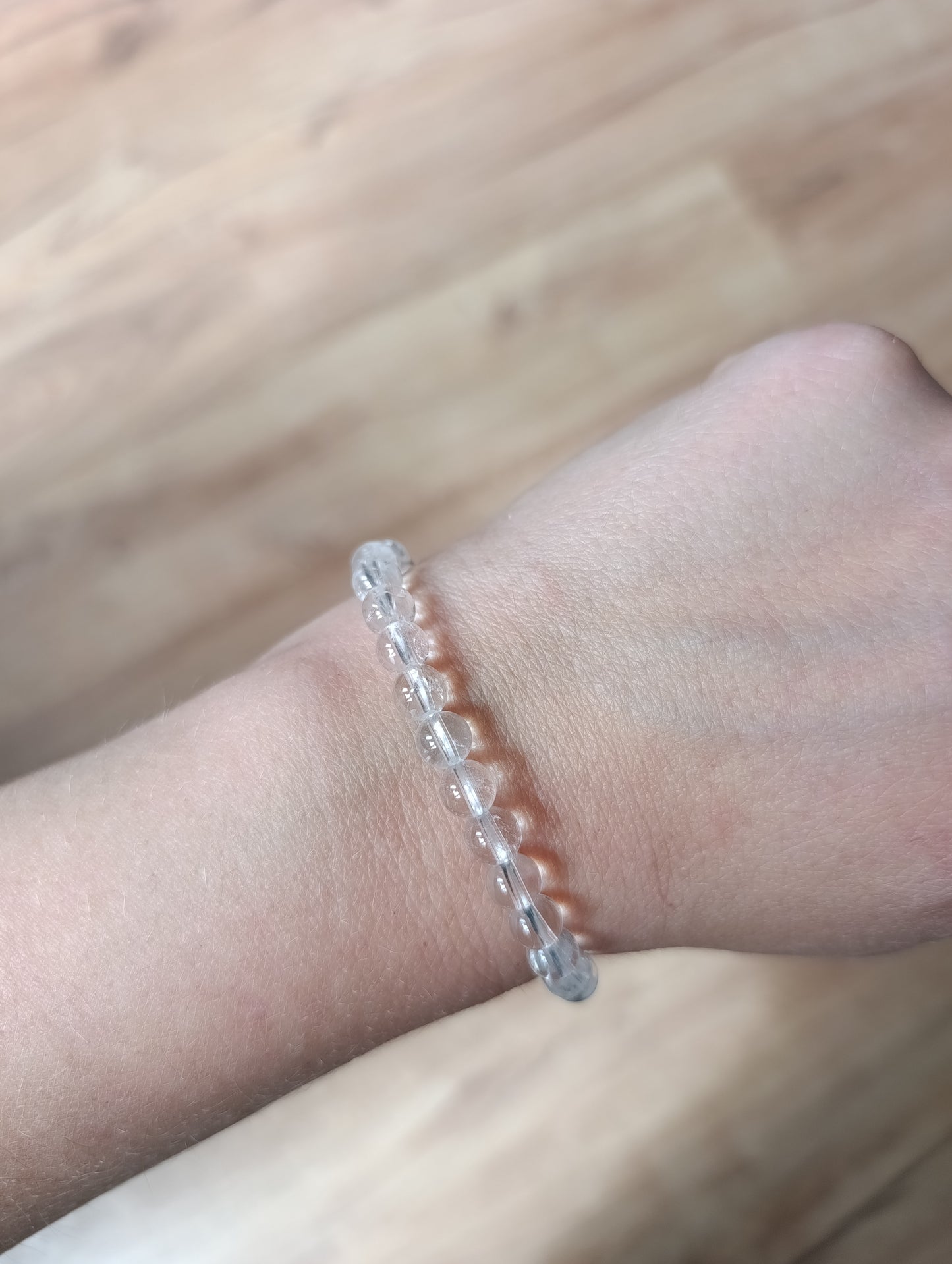 Bracelet boule Cristal de roche 6mm - Qualité AA