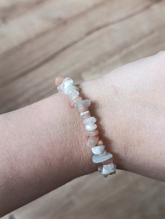 Bracelet baroque Pierre de lune multicolore