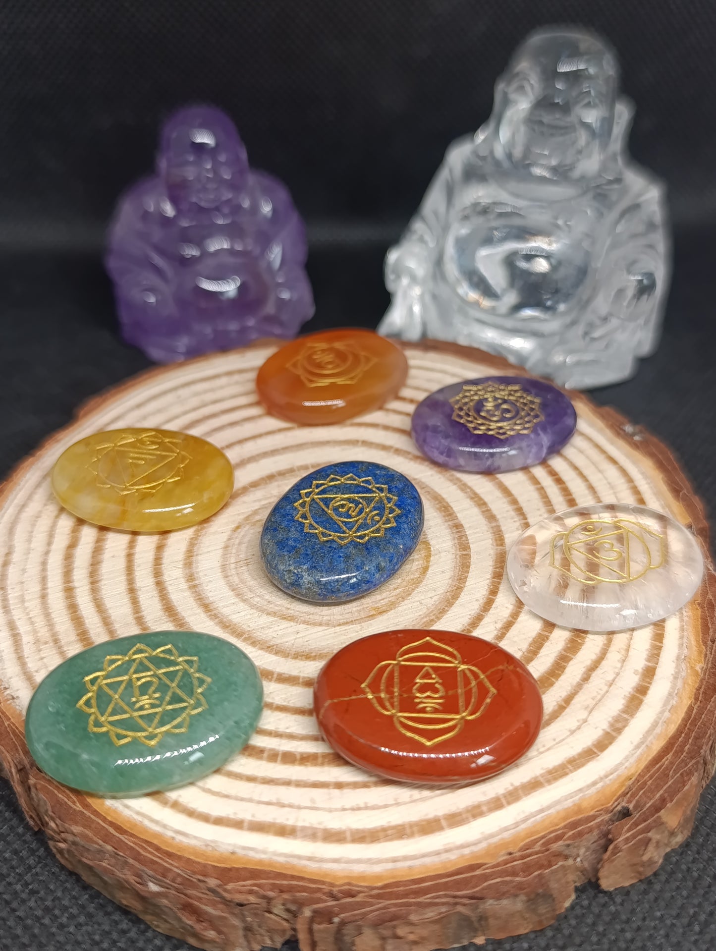 Pierres plates lot 7 chakras