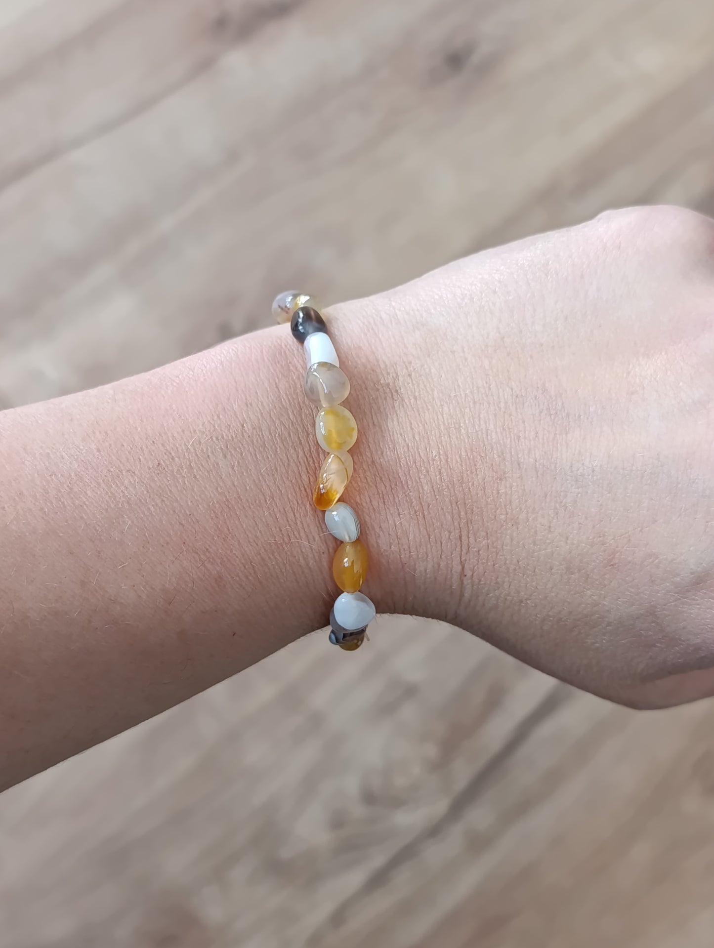 Bracelet pierres roulées Agate Botswana