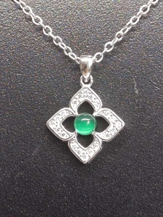 Pendentif Eugénia - Argent 925 rhodié & pierre qualité AAA