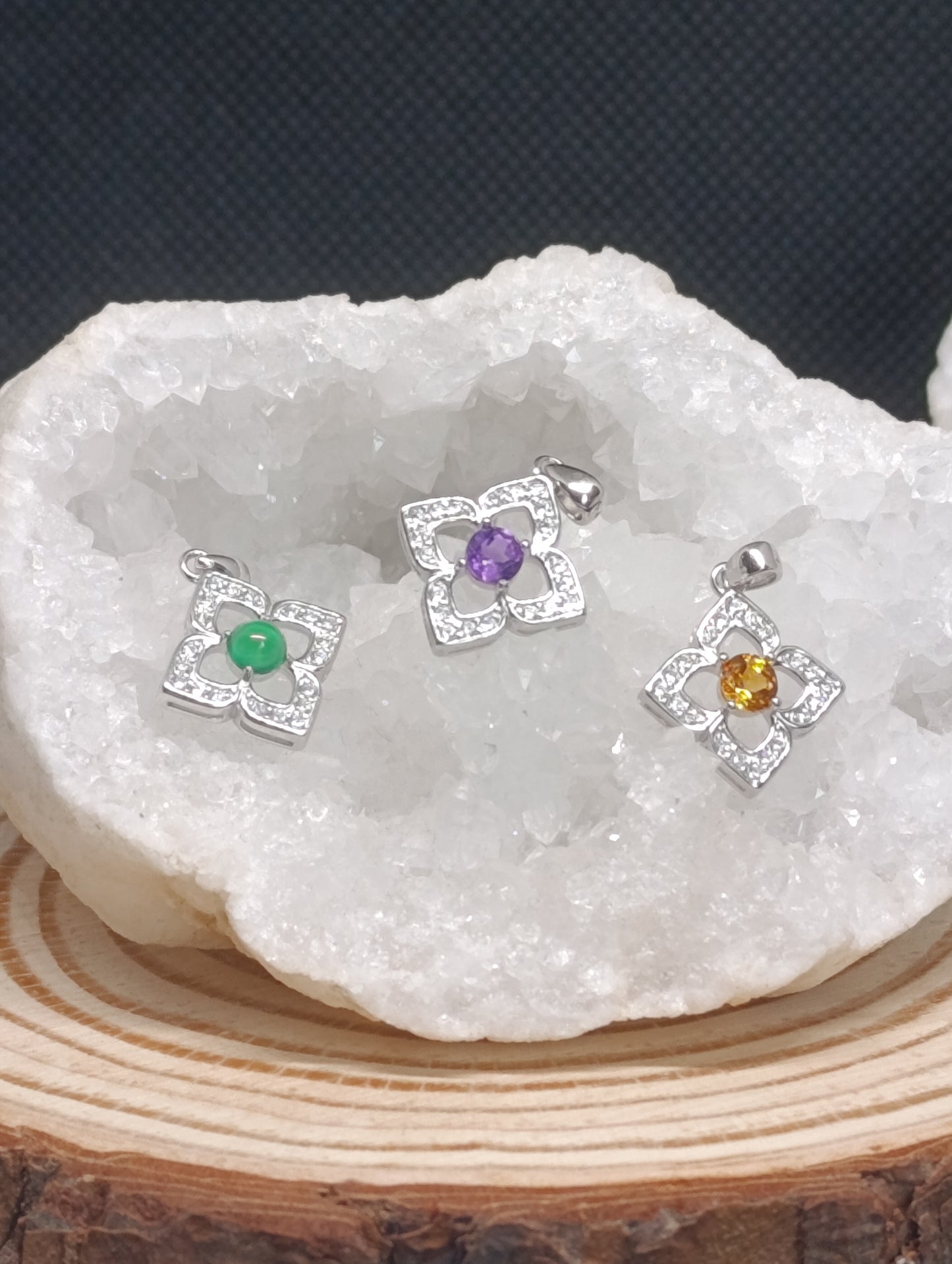 Pendentif Eugénia - Argent 925 rhodié & pierre qualité AAA