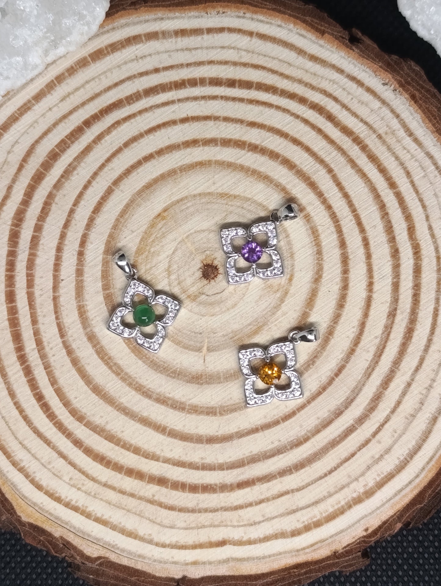 Pendentif Eugénia - Argent 925 rhodié & pierre qualité AAA