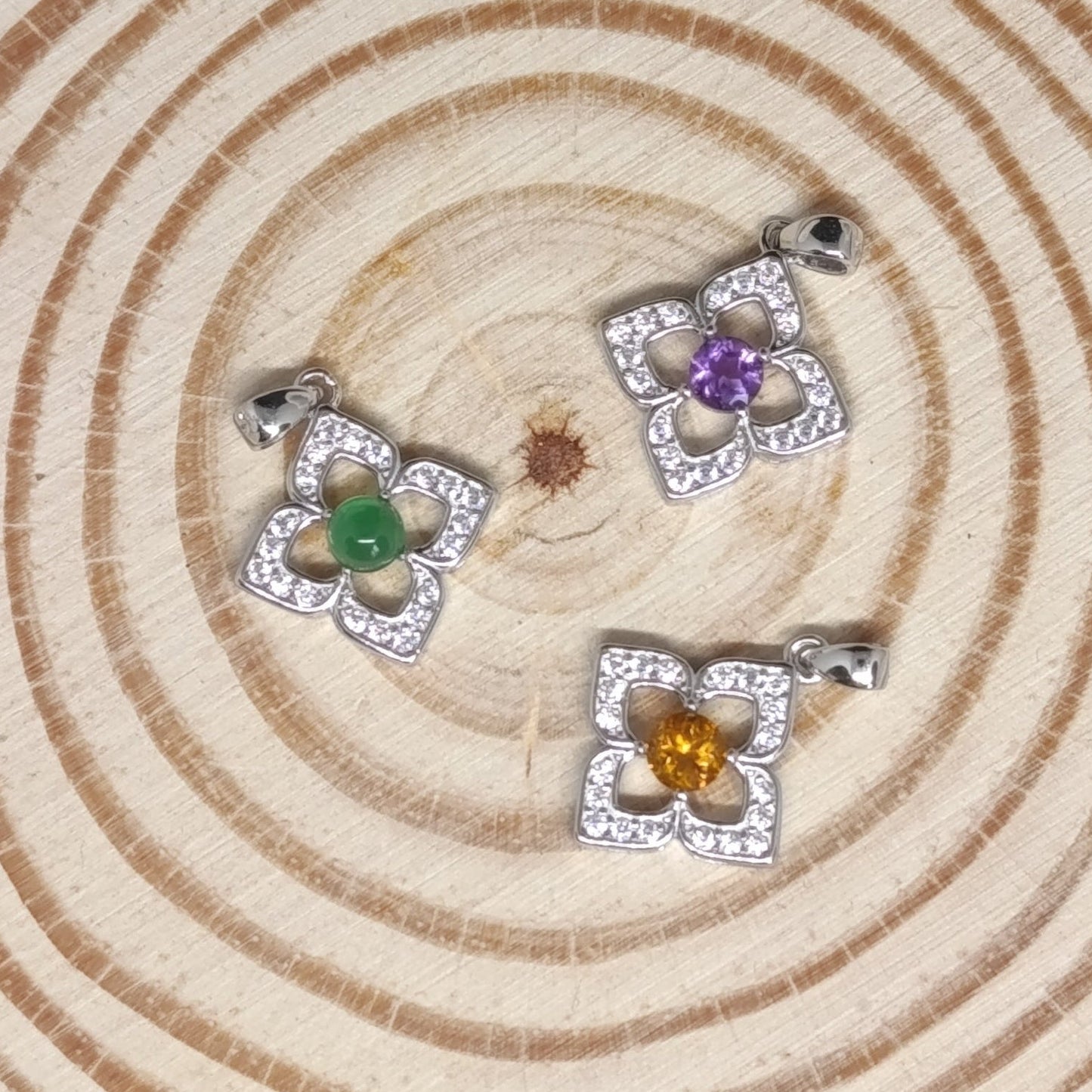 Pendentif Eugénia - Argent 925 rhodié & pierre qualité AAA