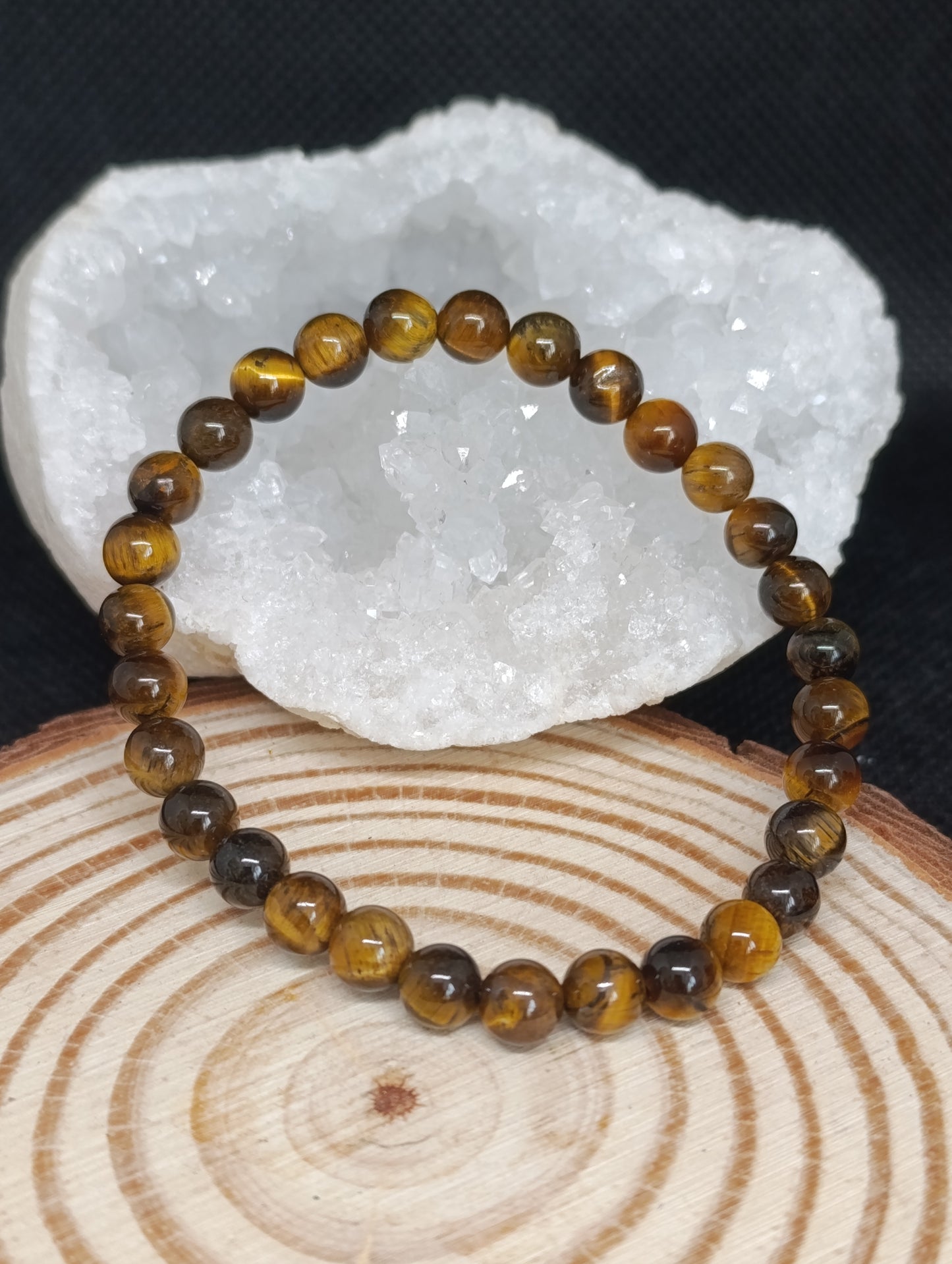 Bracelet boule Oeil de tigre 6mm