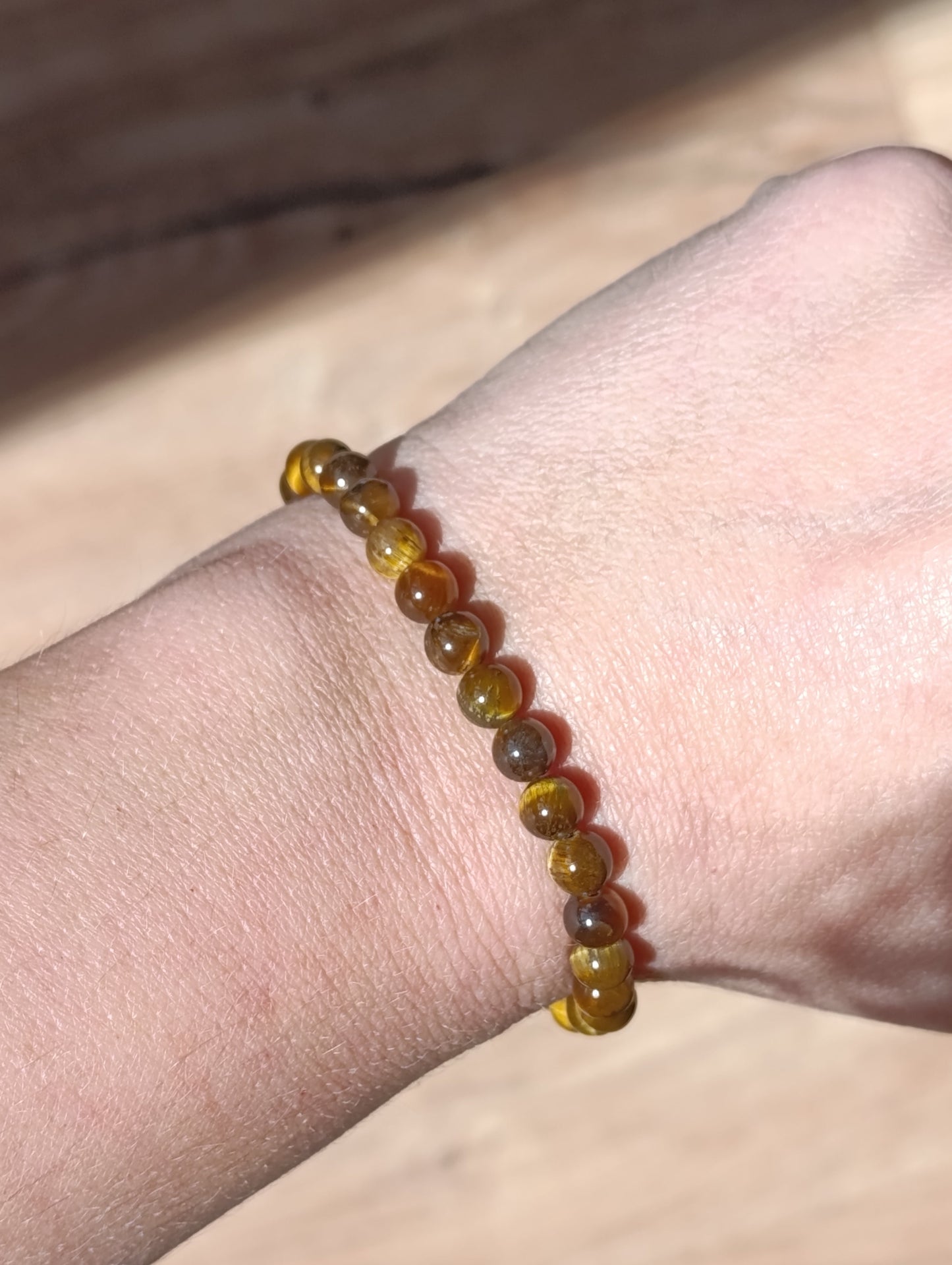 Bracelet boule Oeil de tigre 6mm