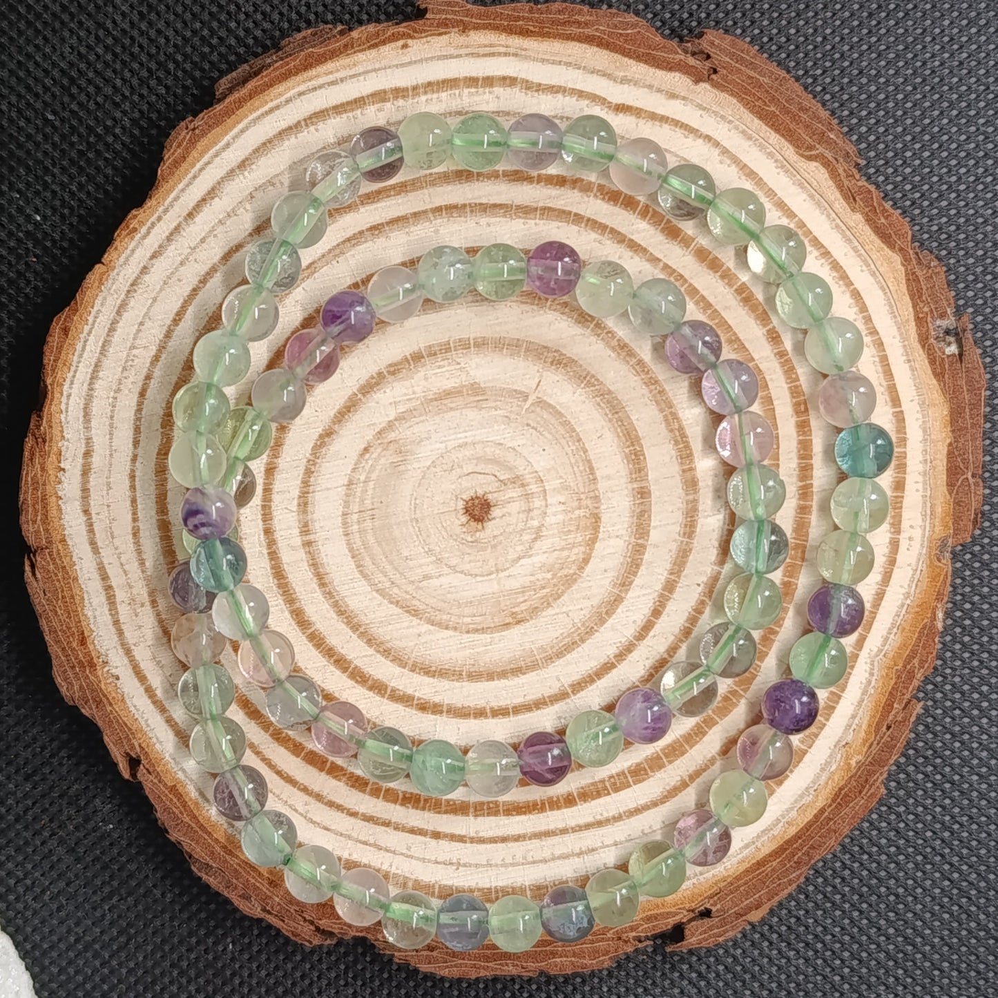 Collier boule Fluorite multicolore 8mm