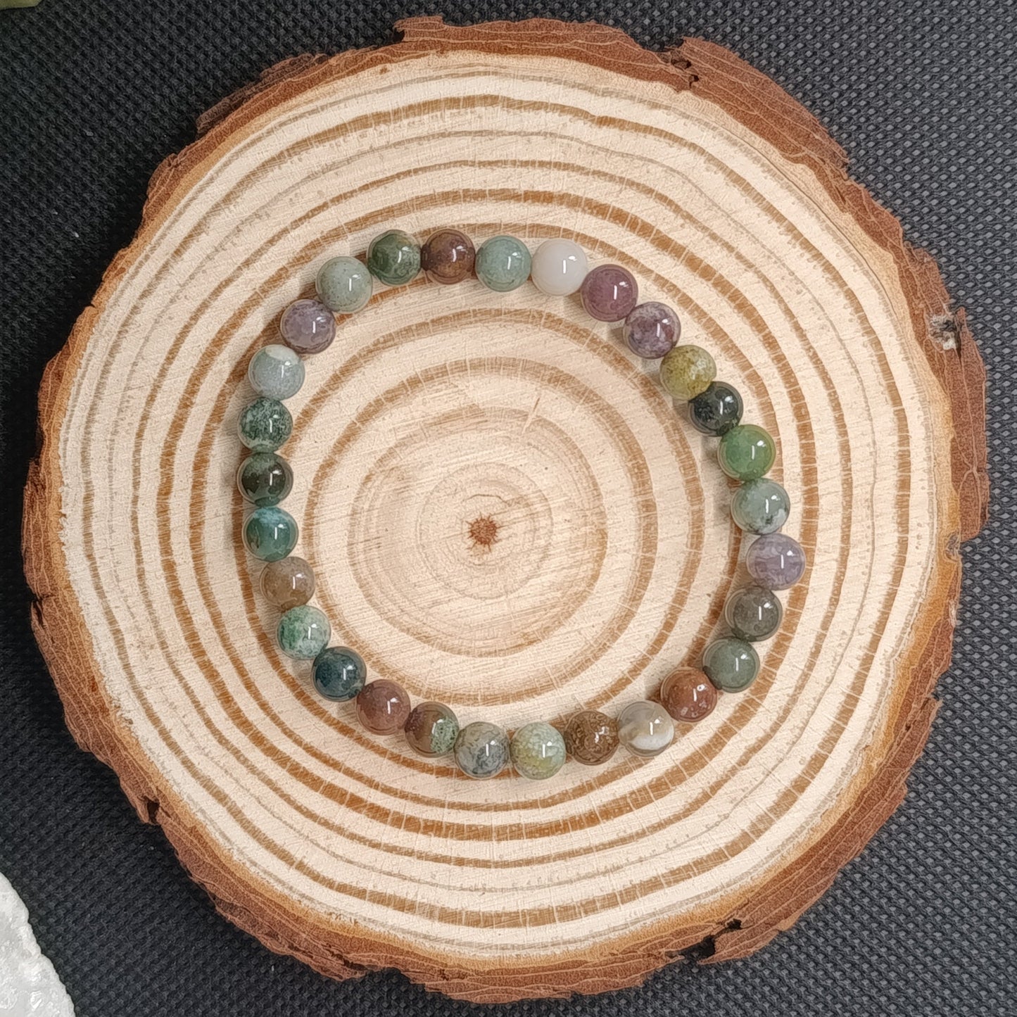 Bracelet boule Agate indienne 6mm