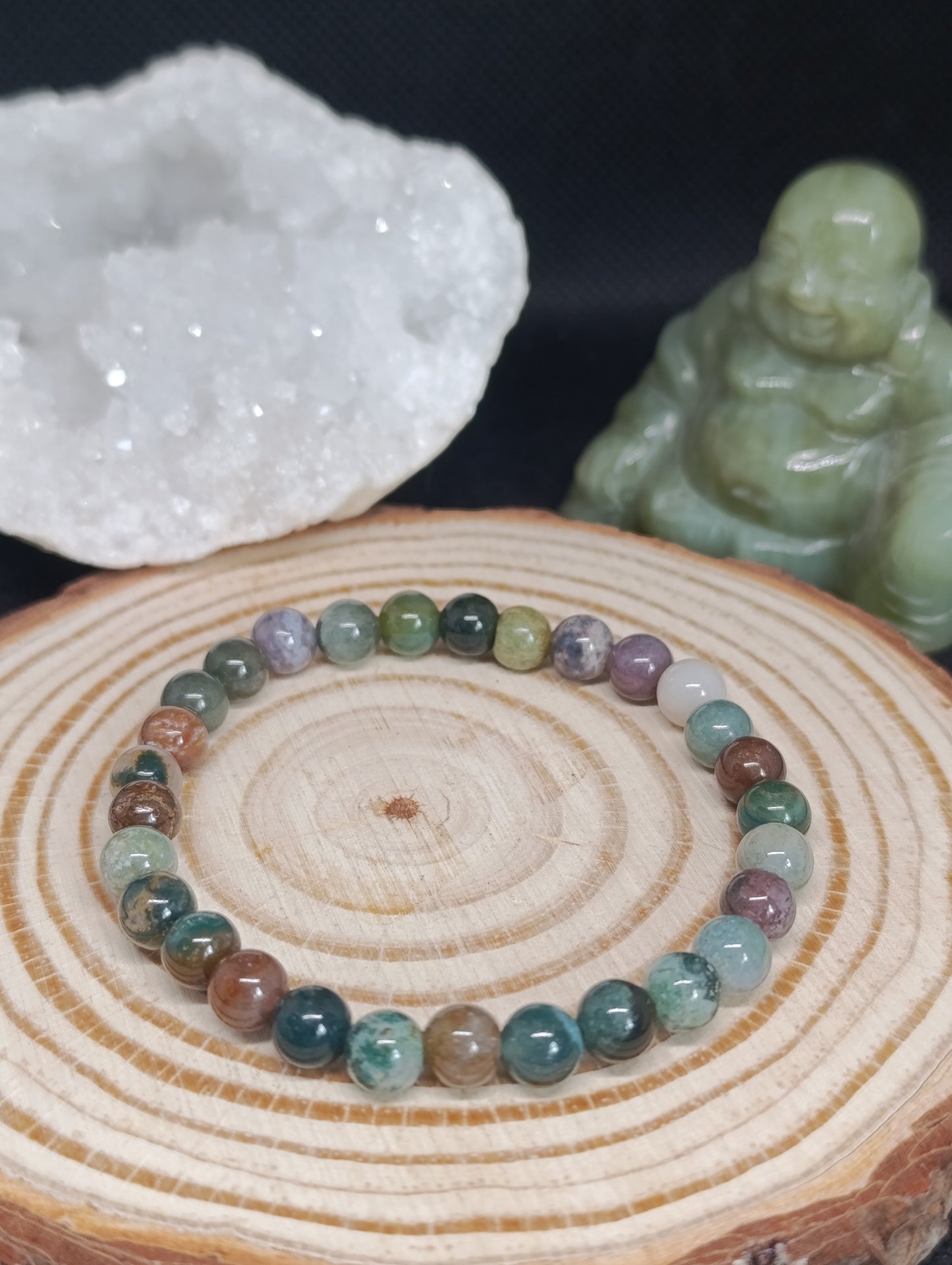 Bracelet boule Agate indienne 6mm