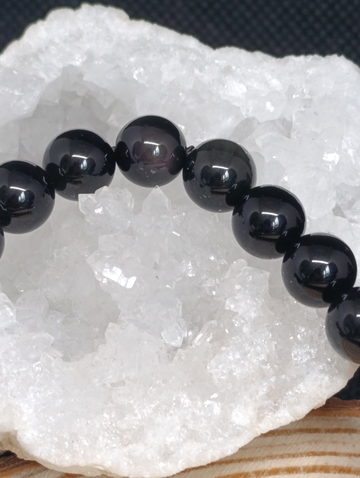 Bracelet boule Obsidienne Oeil Céleste 8mm