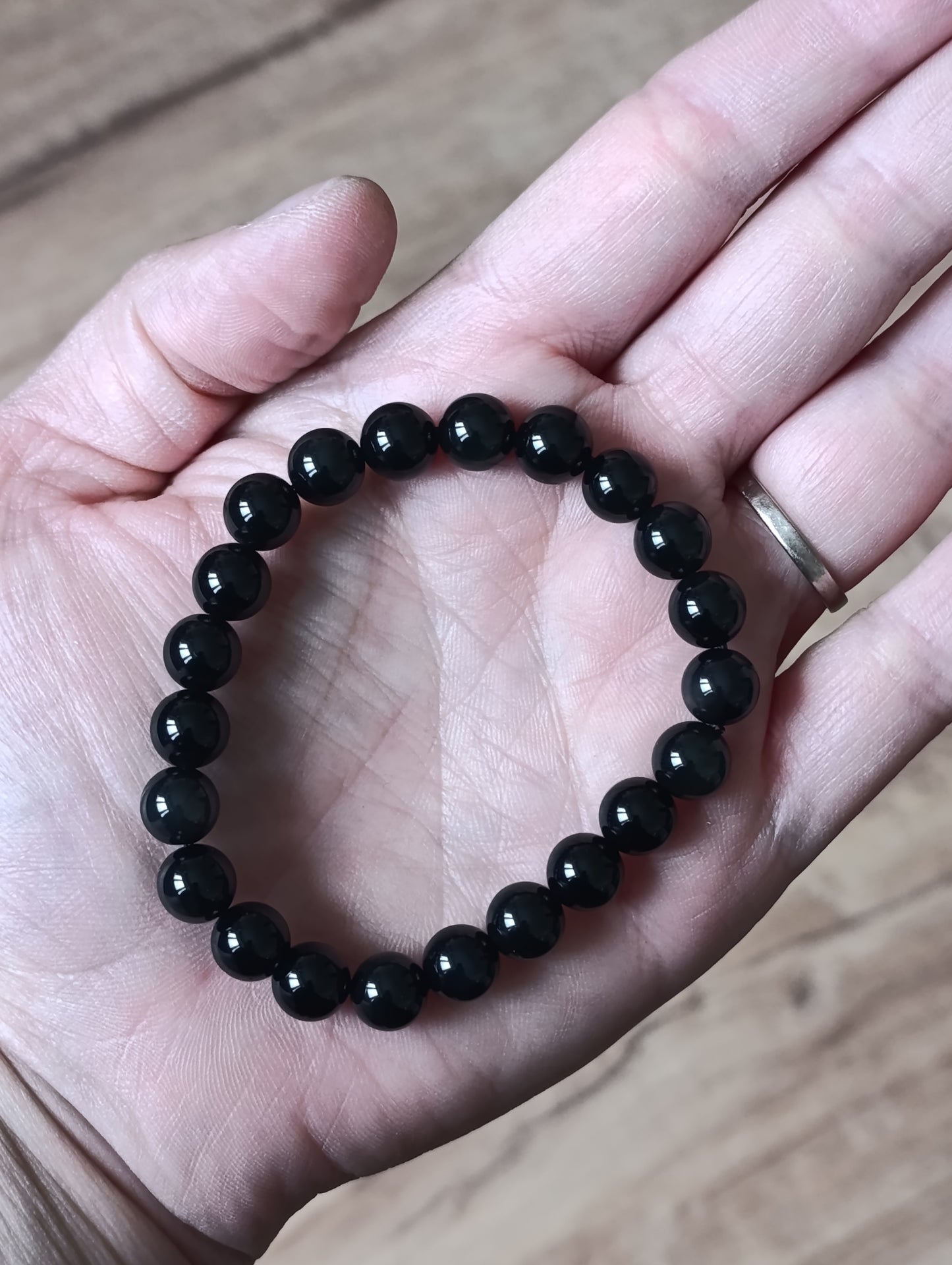 Bracelet boule Obsidienne Oeil Céleste 8mm