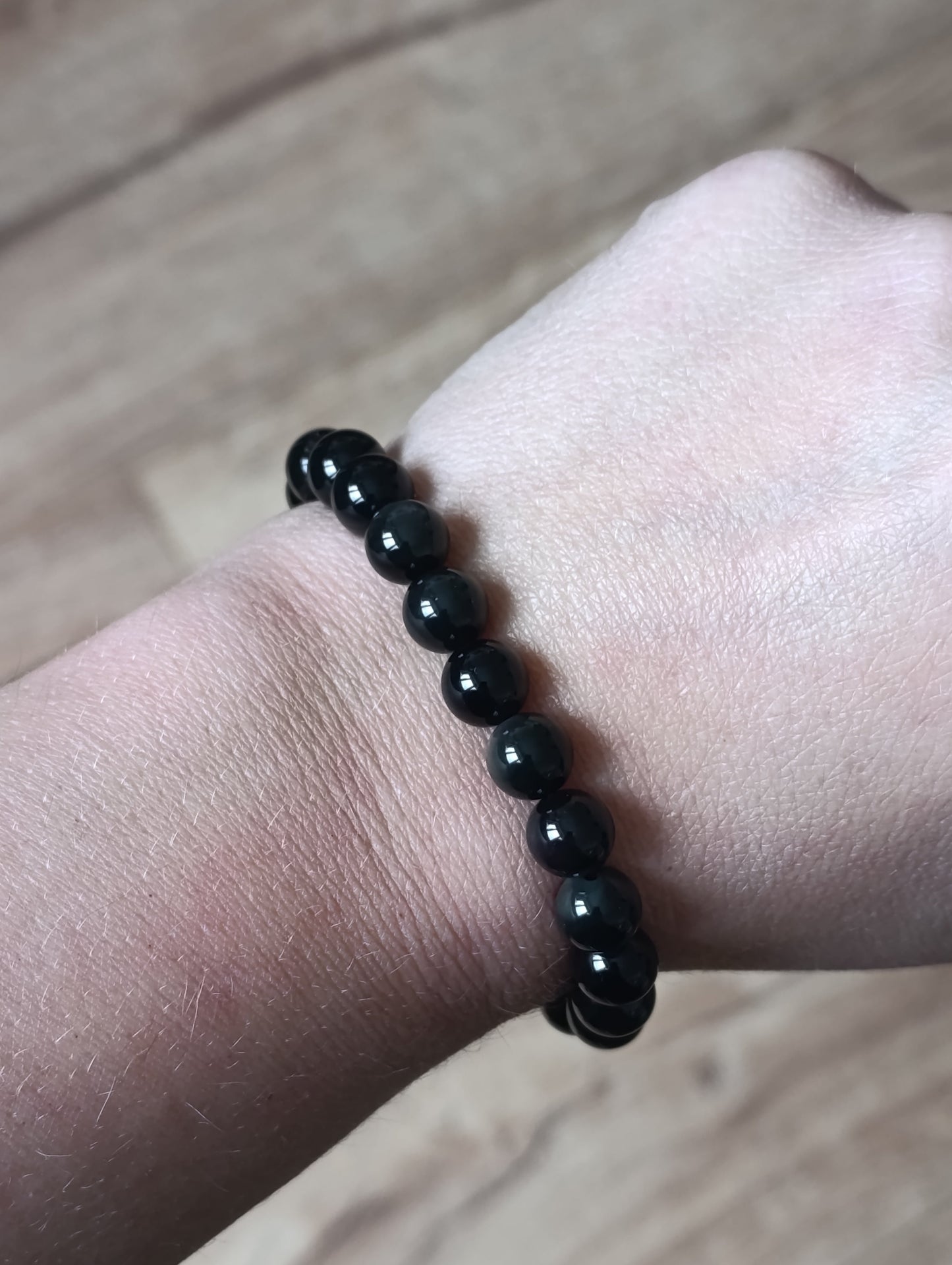 Bracelet boule Obsidienne Oeil Céleste 8mm
