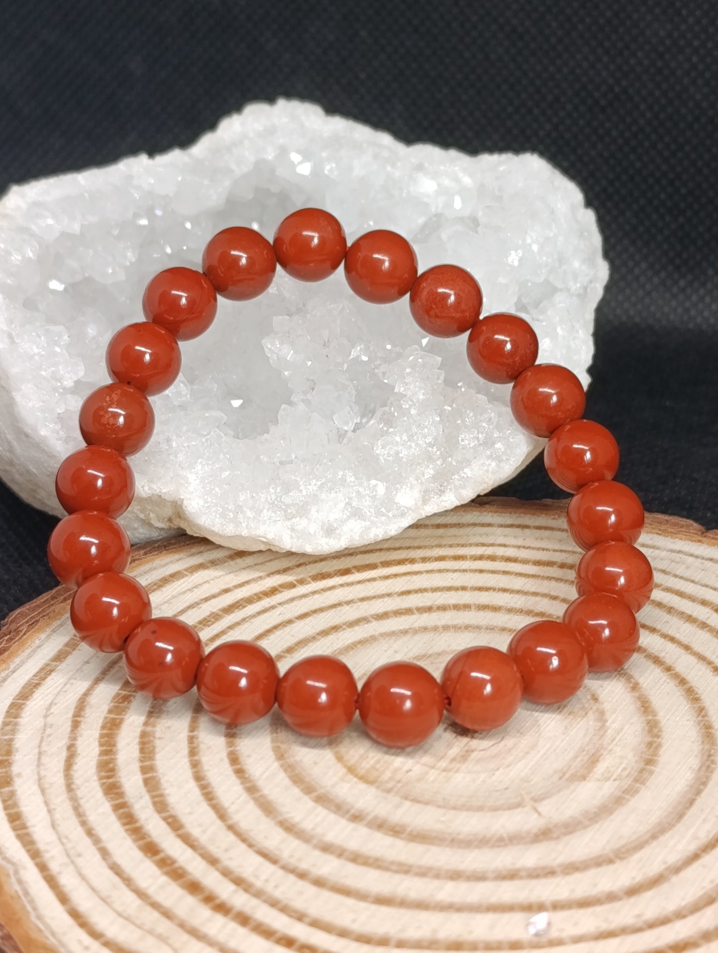 Bracelet boule Jaspe rouge 8mm