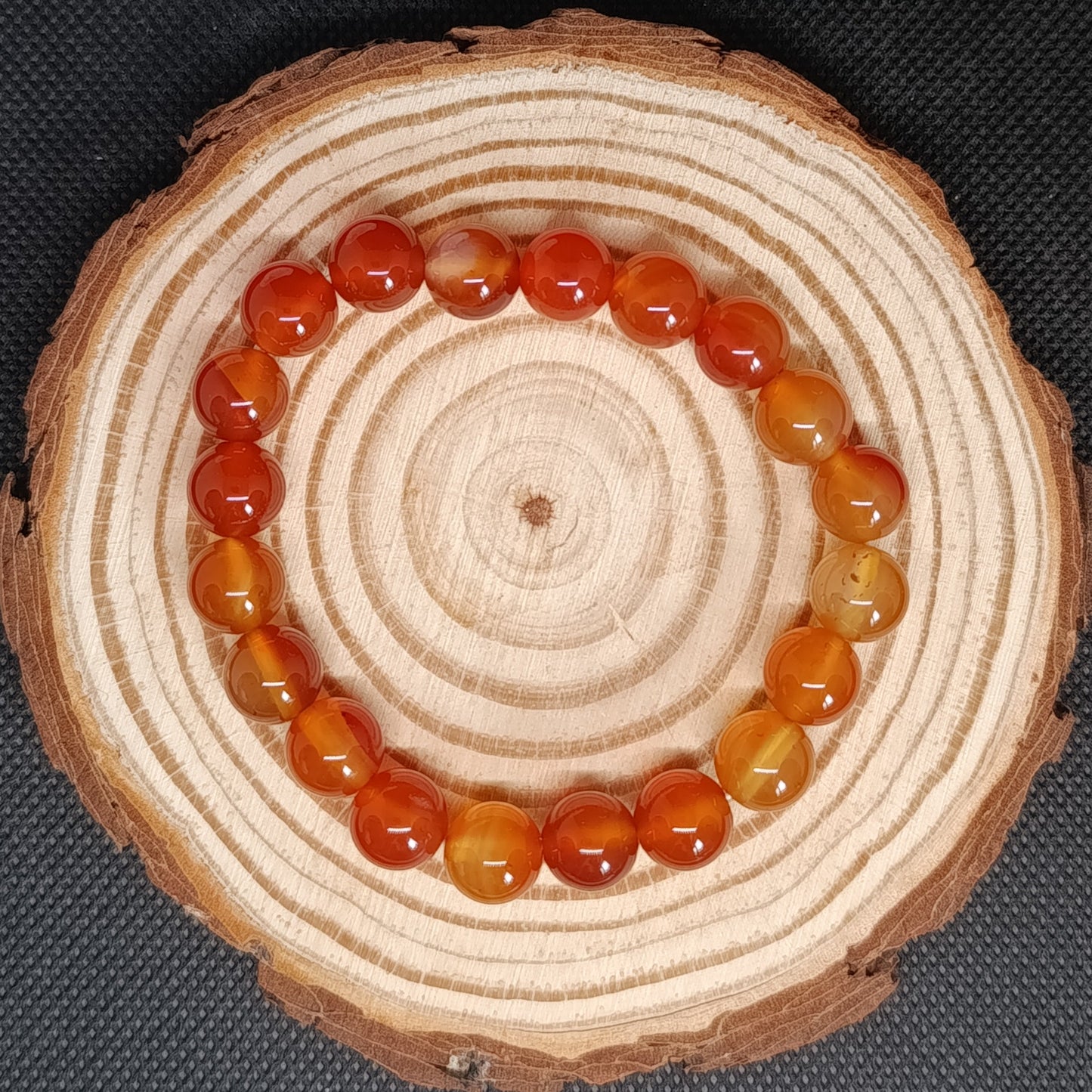 Bracelet boule Cornaline 10mm