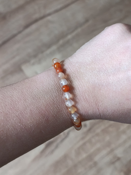 Bracelet boule Cornaline 6mm