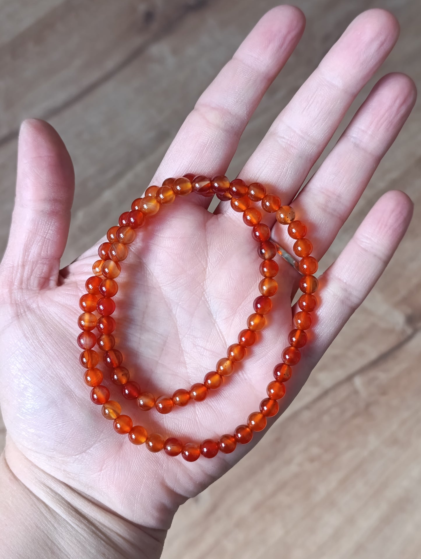 Collier boule Cornaline 6mm