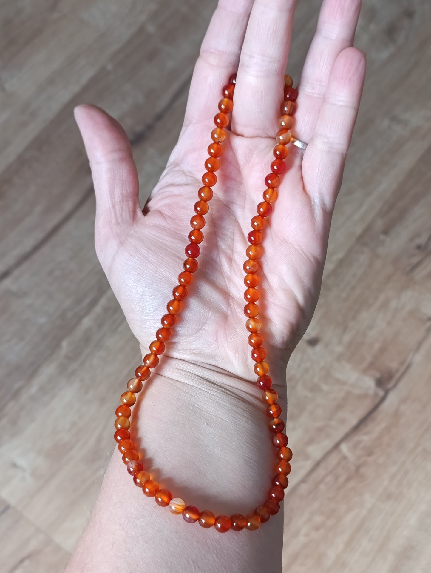 Collier boule Cornaline 6mm