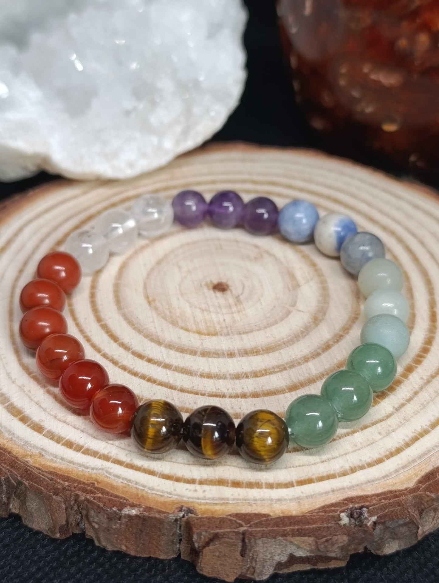 Bracelet boule 7 chakras 8mm