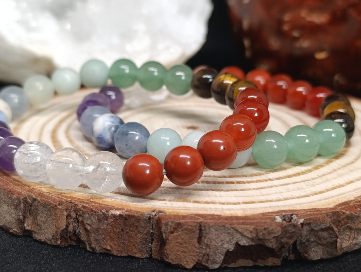 Bracelet boule 7 chakras 8mm