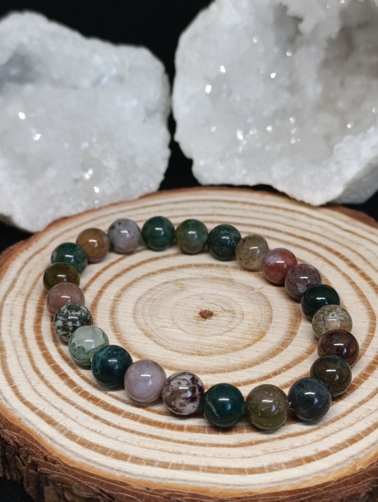 Bracelet boule Agate indienne 8mm