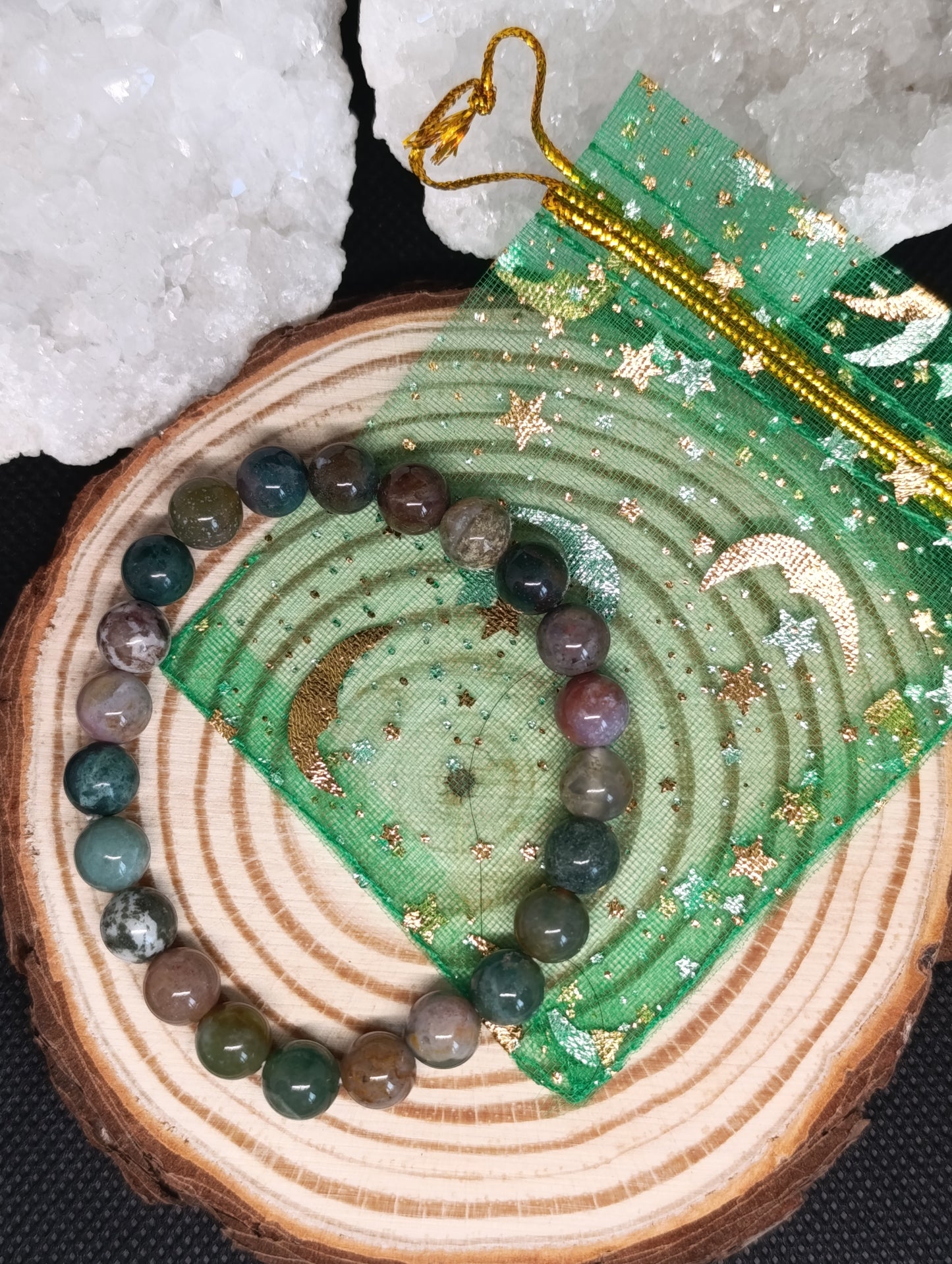 Bracelet boule Agate indienne 8mm