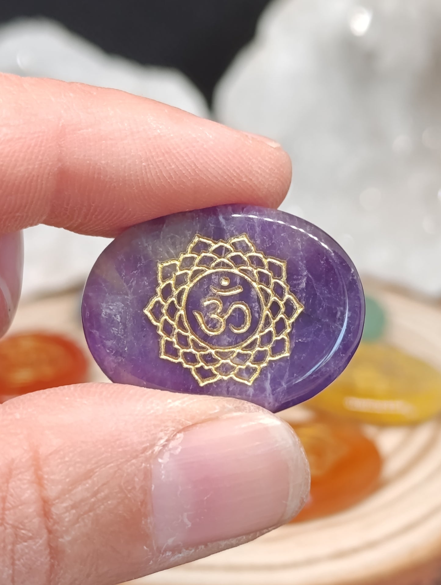 Pierres plates lot 7 chakras