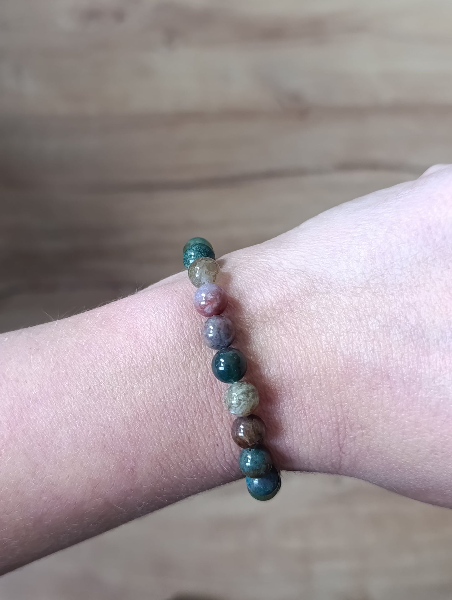 Bracelet boule Agate indienne 8mm