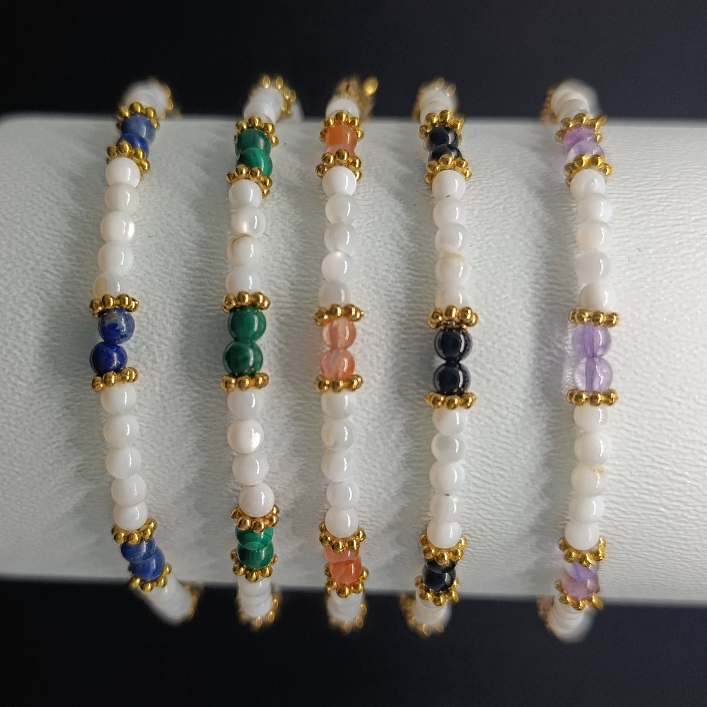 Bracelet Nacre & Pierre naturelle qualité AA