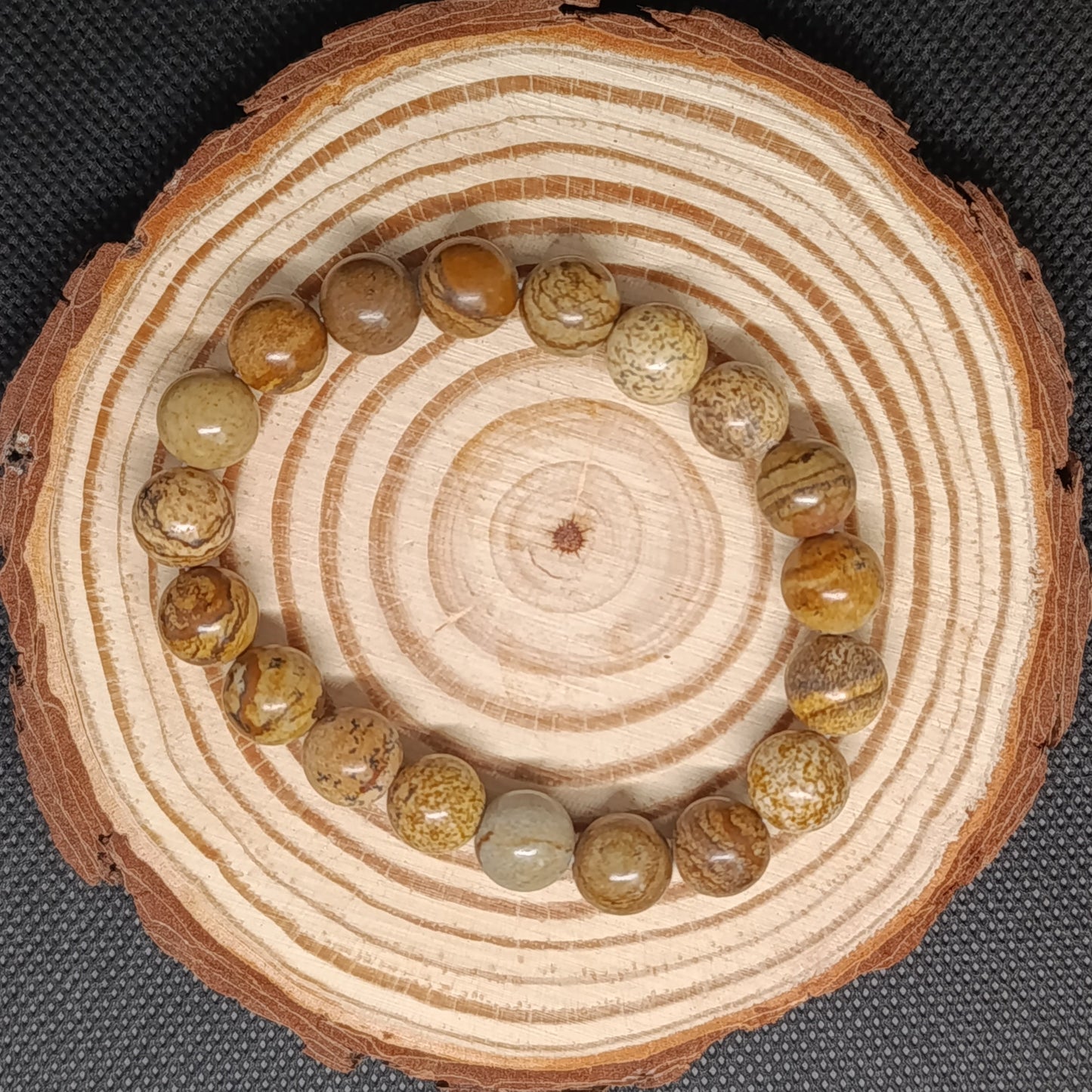 Bracelet boule Jaspe Paysage 10mm