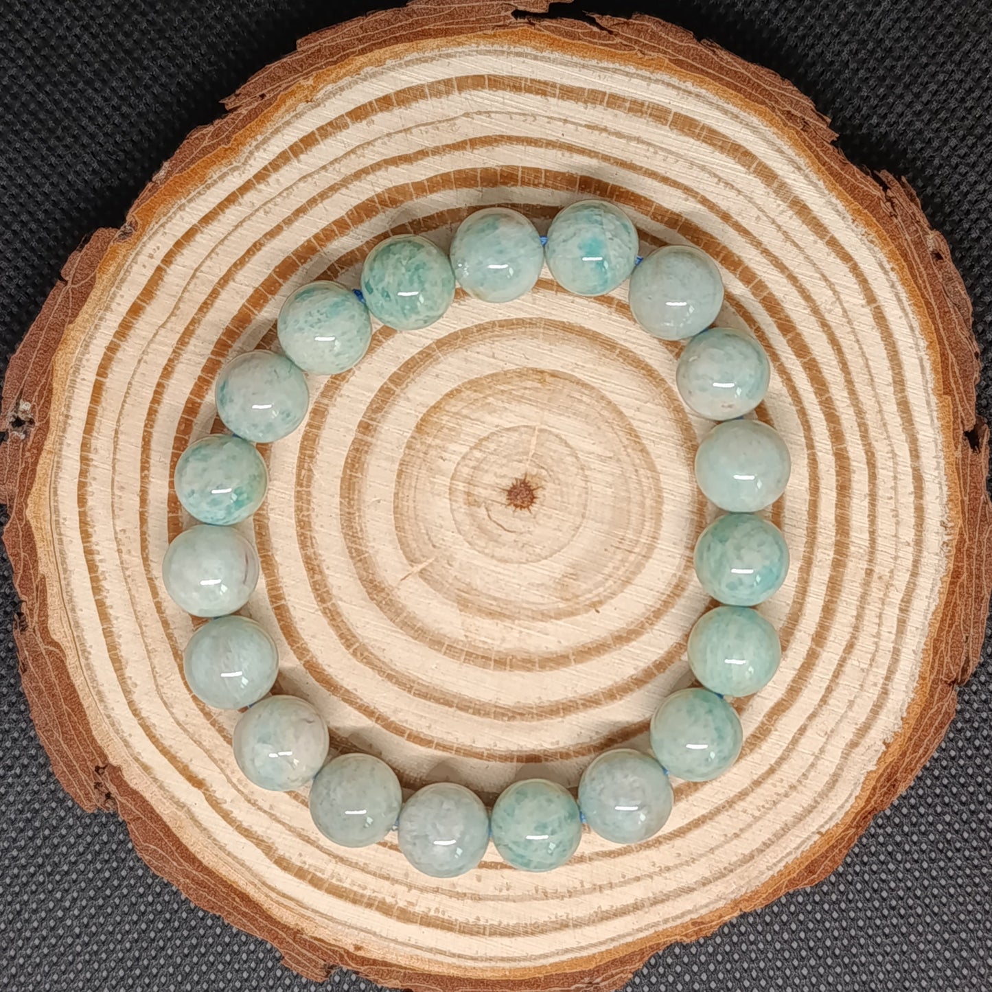 Bracelet boule Amazonite Pérou 10mm