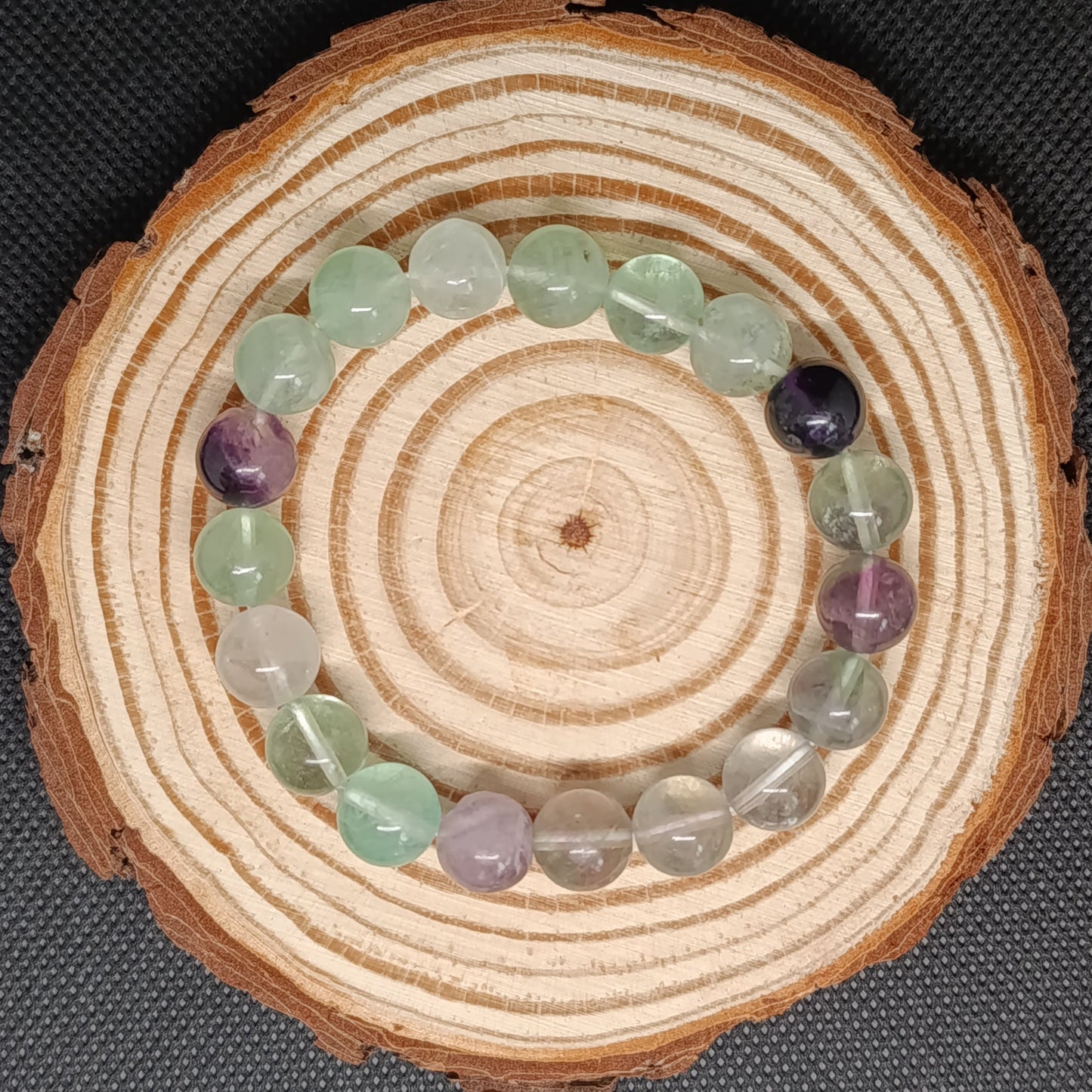 Bracelet boule Fluorite multicolore 10mm