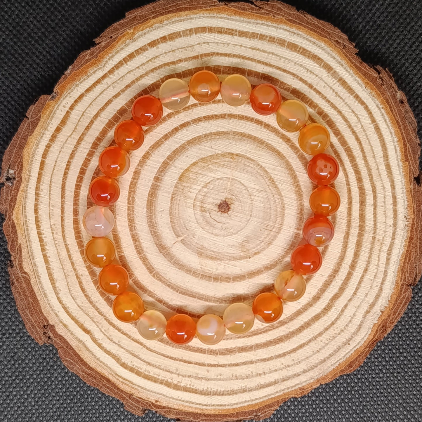 Bracelet boule Cornaline 8mm