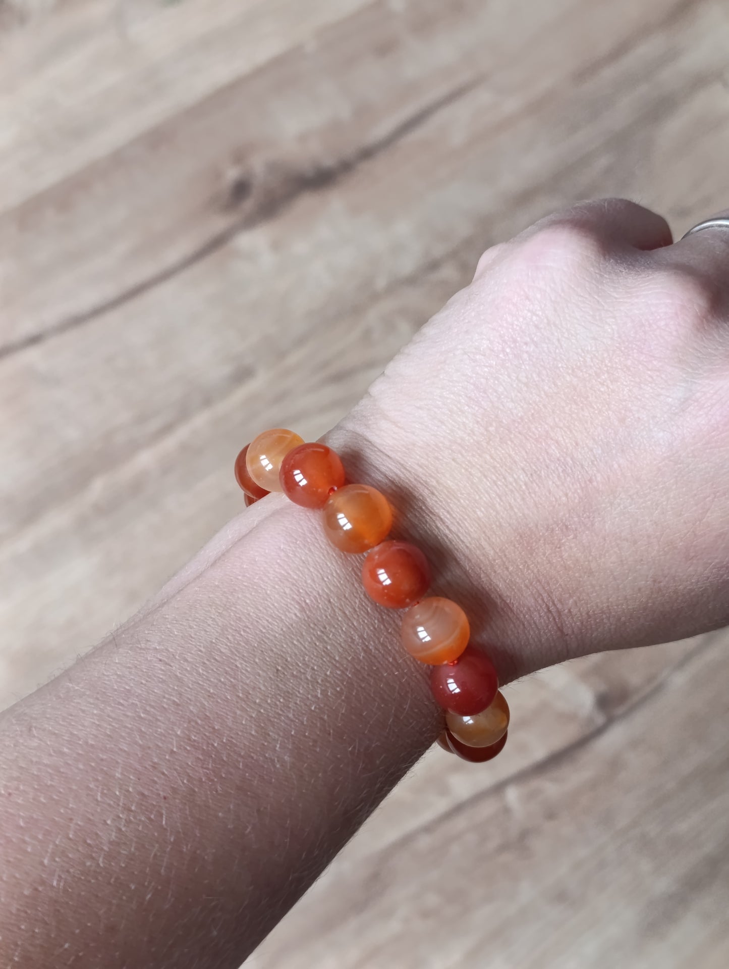 Bracelet boule Cornaline 12mm
