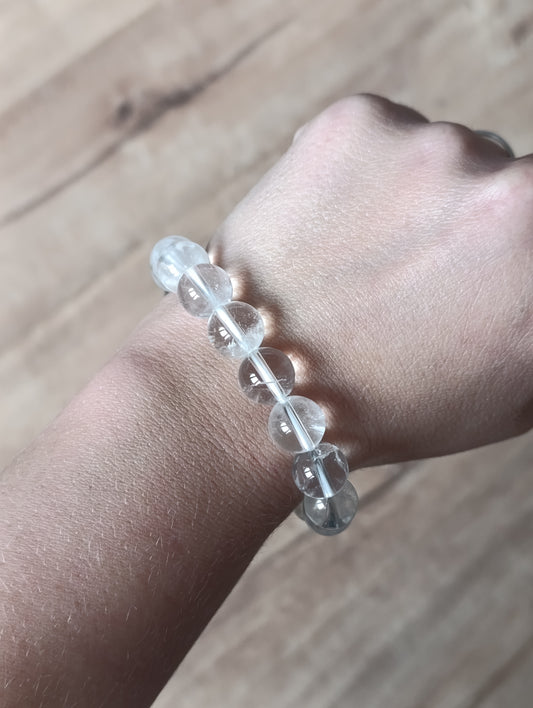Bracelet boule Cristal de Roche 12mm