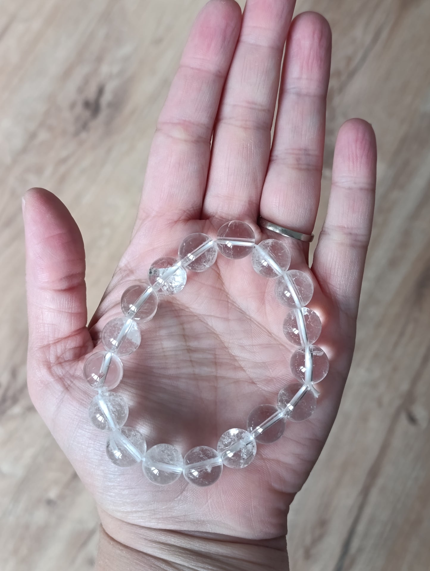 Bracelet boule Cristal de Roche 12mm