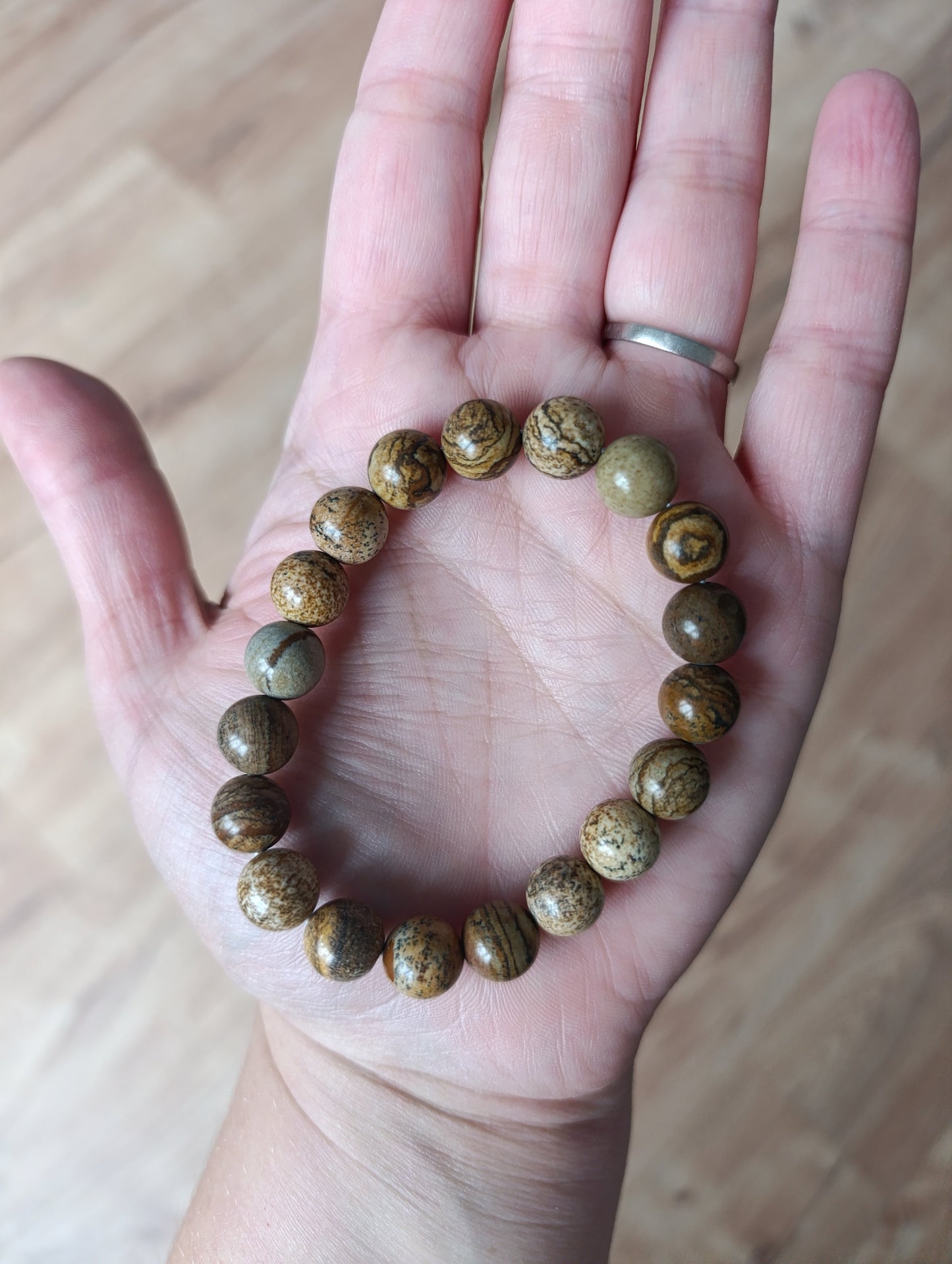 Bracelet boule Jaspe Paysage 10mm