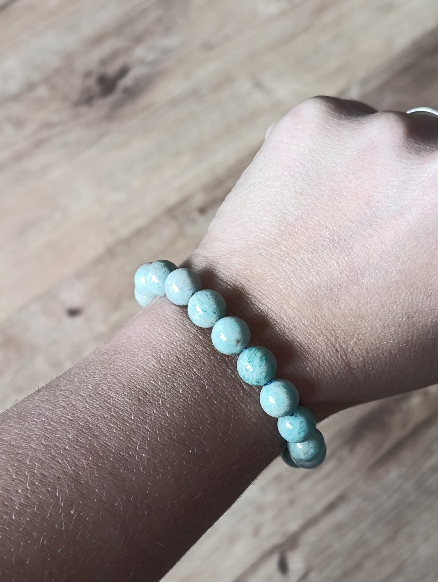 Bracelet boule Amazonite Pérou 10mm