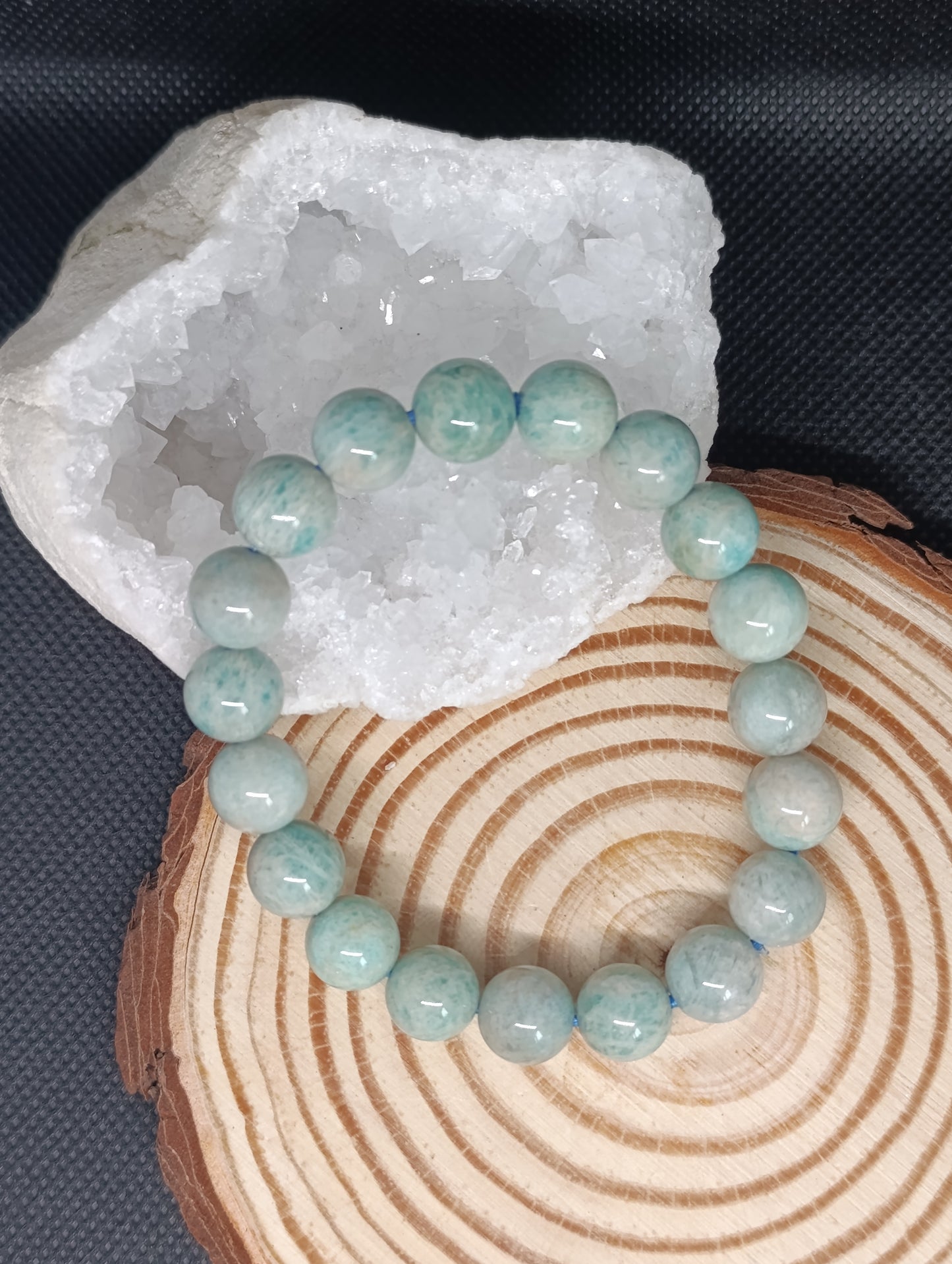 Bracelet boule Amazonite Pérou 10mm