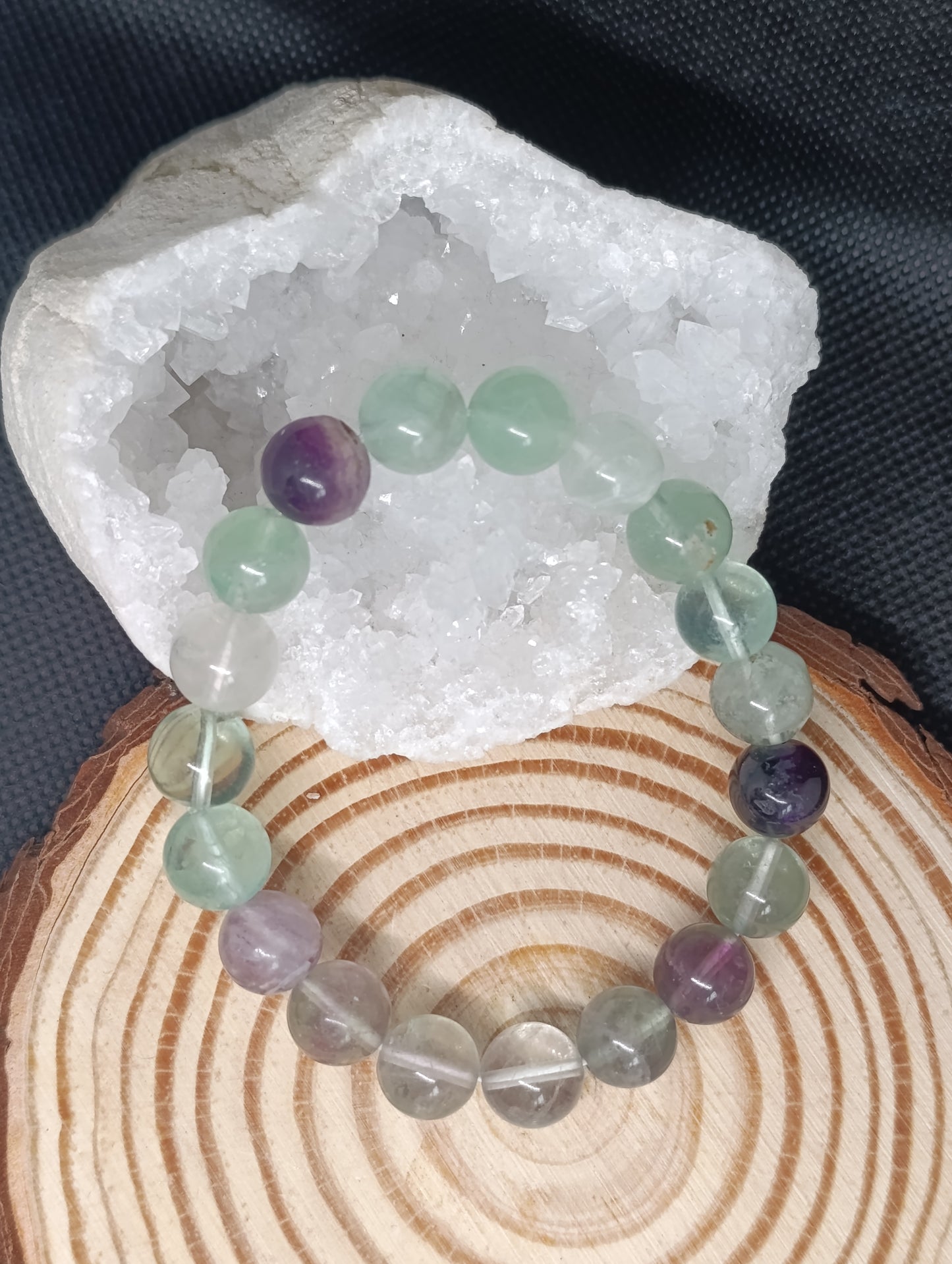 Bracelet boule Fluorite multicolore 10mm