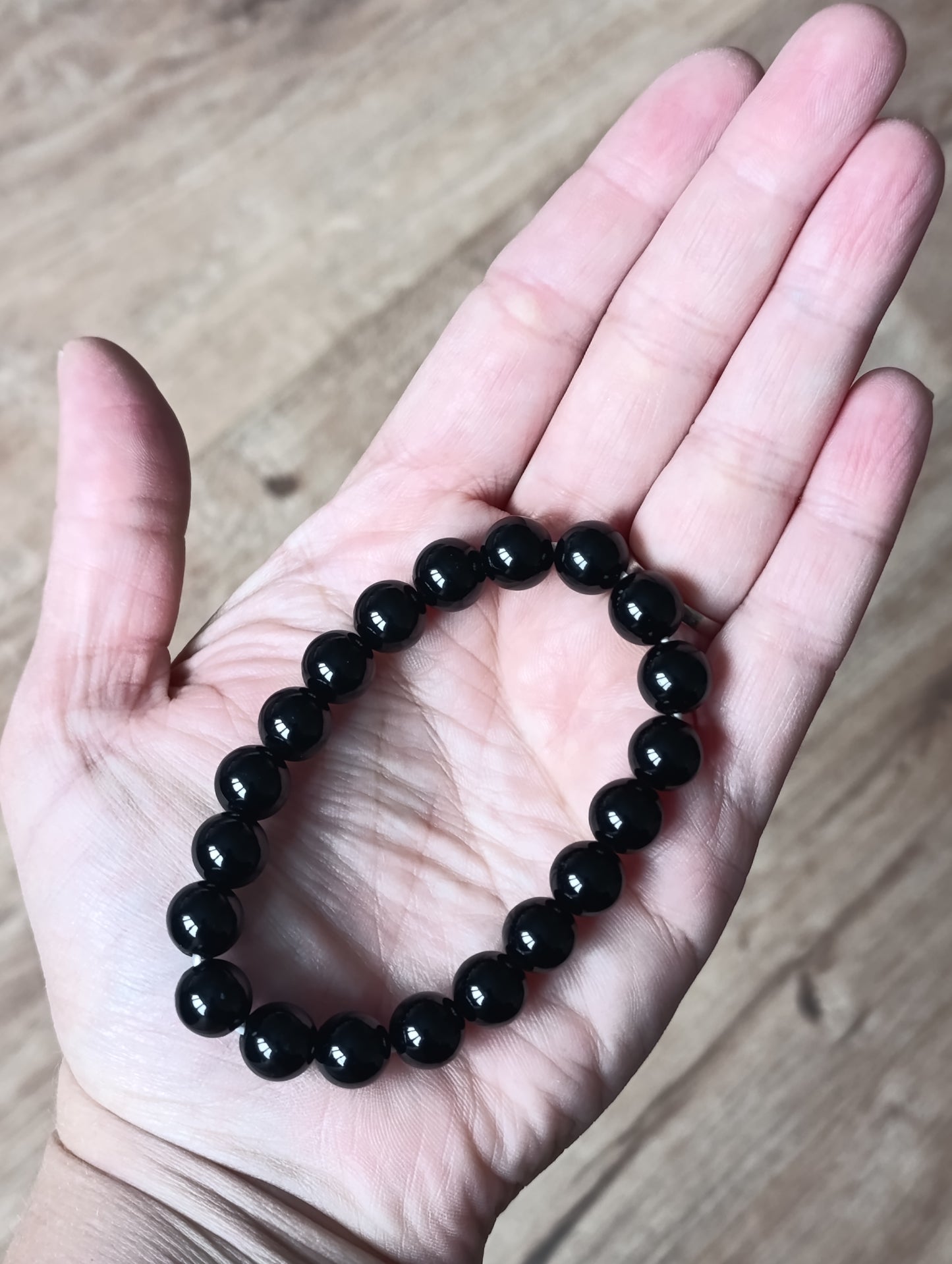 Bracelet boule Obsidienne noire 10mm