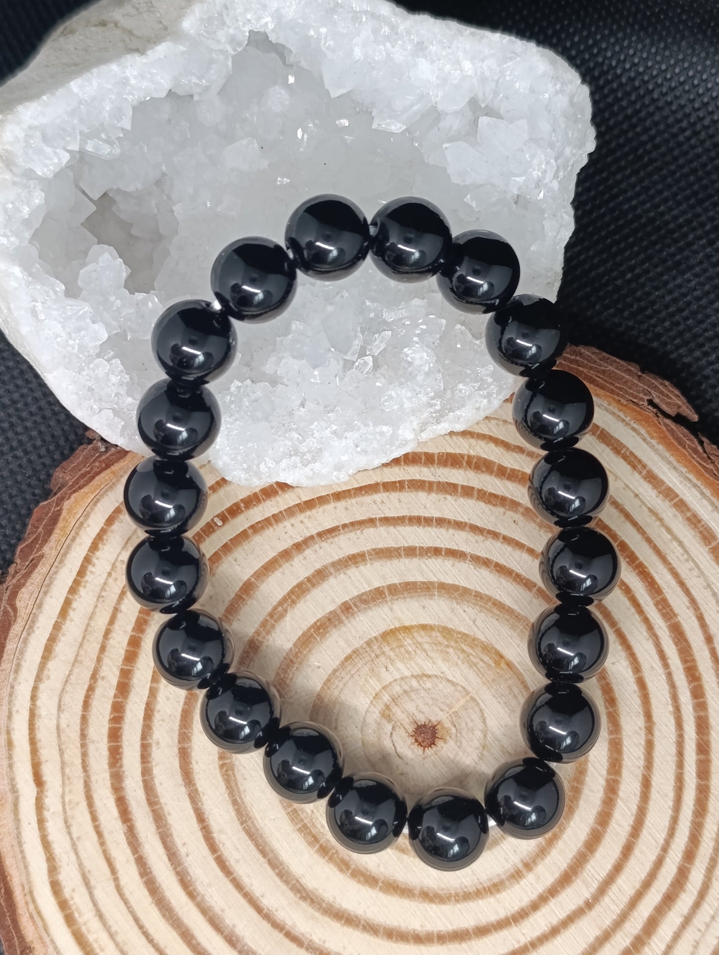 Bracelet boule Obsidienne noire 10mm