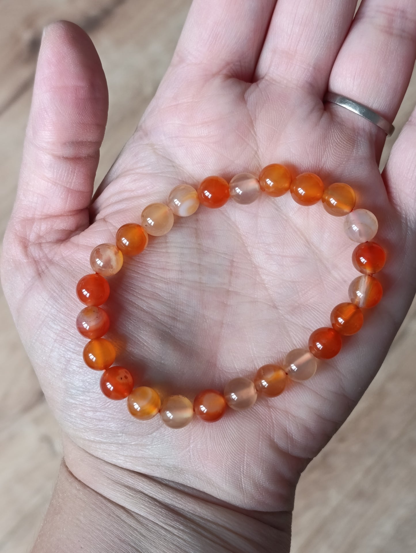 Bracelet boule Cornaline 8mm