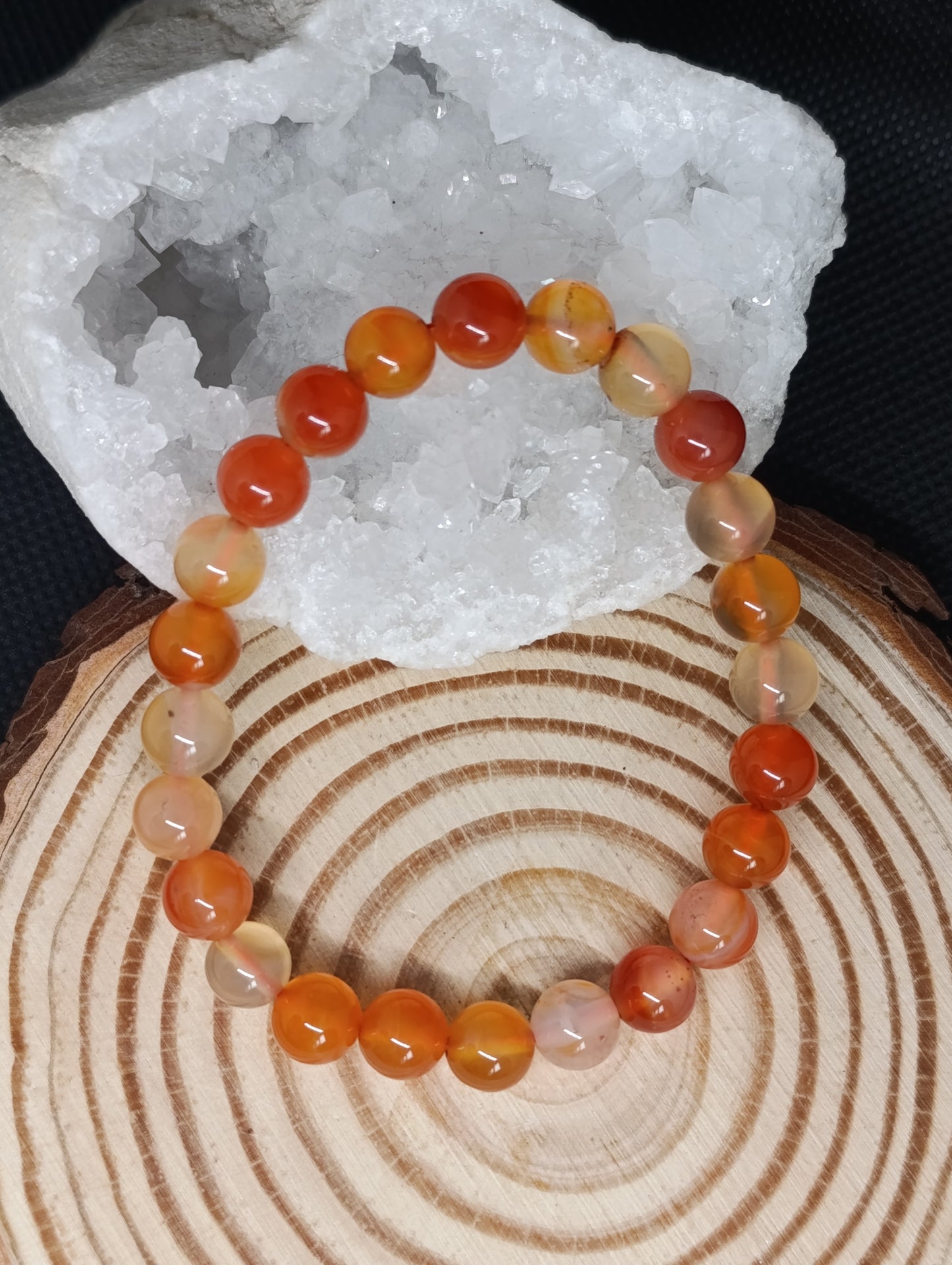 Bracelet boule Cornaline 8mm